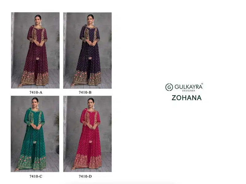 ZOHANA 7410A TO 7410D BY GULKAYRA Heavy Designer Salwar suit